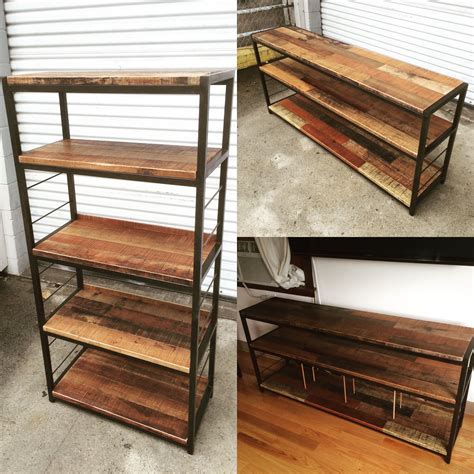 reclaimed wood and metal rod box shelves|reclaimed metal shelves.